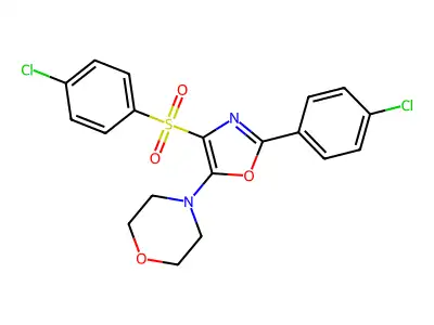 4-(2-(4-Chlorophenyl)-4-((4-chlorophenyl)sulfonyl)oxazol-5-yl)morpholine structure