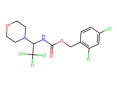 2,4-Dichlorobenzyl (2,2,2-trichloro-1-morpholinoethyl)carbamate structure
