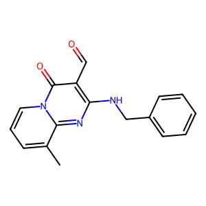 2-(benzylamino)-9-methyl-4-oxo-4H-pyrido[1,2-a]pyrimidine-3-carbaldehyde structure