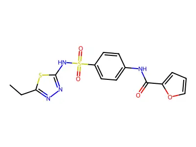 N-[4-[(5-ethyl-1,3,4-thiadiazol-2-yl)sulfamoyl]phenyl]furan-2-carboxamide structure
