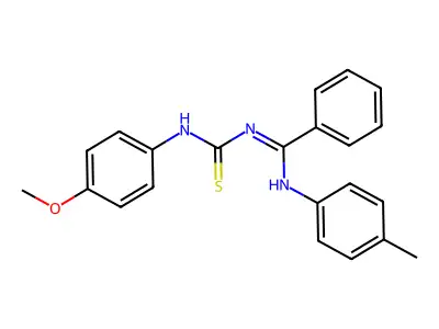 p-[(E)-[3-(p-methoxyphenyl)thioureido]phenylmethyleneamino]toluene structure