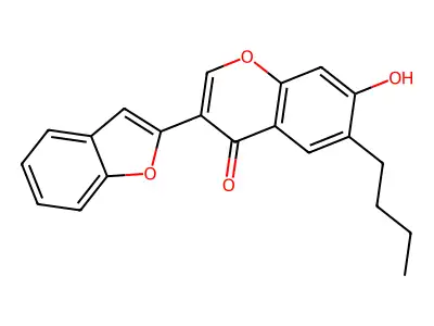 3-(benzofuran-2-yl)-6-butyl-7-hydroxy-4H-chromen-4-one structure