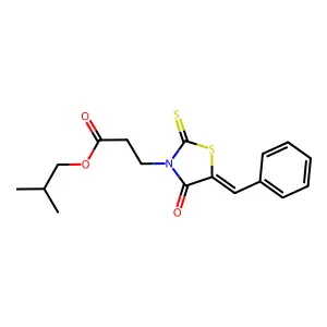 (Z)-isobutyl 3-(5-benzylidene-4-oxo-2-thioxothiazolidin-3-yl)propanoate structure