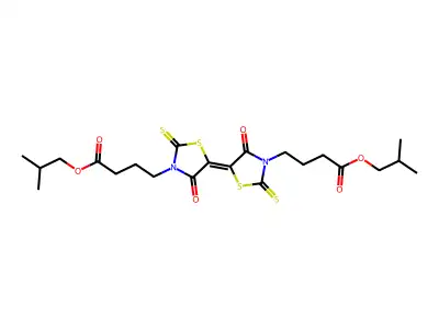 2-methylpropyl 4-[(5E)-5-[3-[4-(2-methylpropoxy)-4-oxobutyl]-4-oxo-2-sulfanylidene-1,3-thiazolidin-5-ylidene]-4-oxo-2-sulfanylidene-1,3-thiazolidin-3-yl]butanoate structure