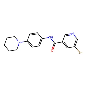 5-bromo-N-[4-(piperidin-1-yl)phenyl]pyridine-3-carboxamide structure