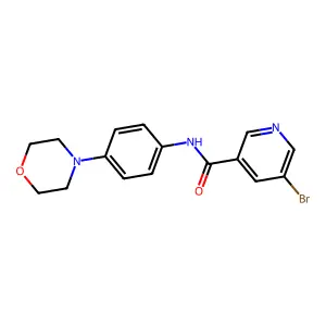 5-bromo-N-[4-(4-morpholinyl)phenyl]nicotinamide structure