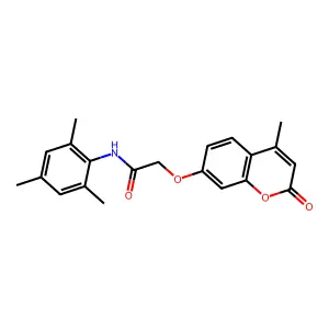 2-(4-methyl-2-oxochromen-7-yl)oxy-N-(2,4,6-trimethylphenyl)acetamide structure