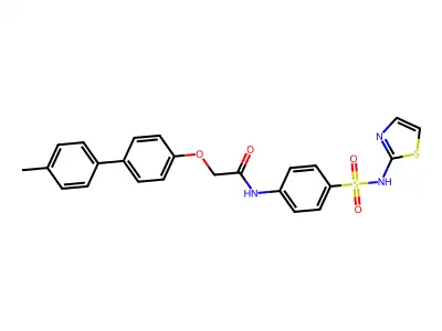 2-[(4'-methylbiphenyl-4-yl)oxy]-N-[4-(1,3-thiazol-2-ylsulfamoyl)phenyl]acetamide structure