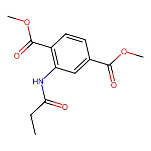 Dimethyl 2-(propanoylamino)benzene-1,4-dicarboxylate structure