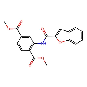 Dimethyl 2-((1-benzofuran-2-ylcarbonyl)amino)terephthalate structure