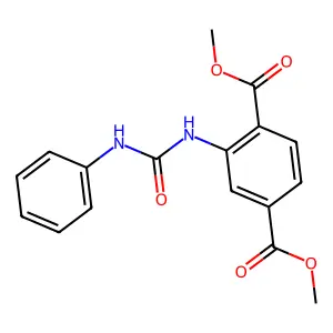 Dimethyl 2-[(phenylcarbamoyl)amino]benzene-1,4-dicarboxylate structure