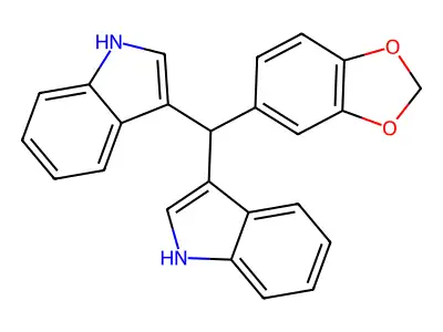 3-[1,3-benzodioxol-5-yl(1H-indol-3-yl)methyl]-1H-indole structure