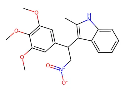 2-methyl-3-[2-nitro-1-(3,4,5-trimethoxyphenyl)ethyl]-1H-indole structure