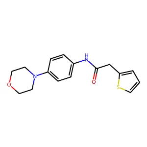 N-(4-morpholinophenyl)-2-(thiophen-2-yl)acetamide structure