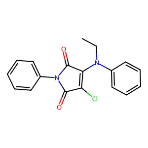 3-chloro-4-(N-ethylanilino)-1-phenylpyrrole-2,5-dione structure