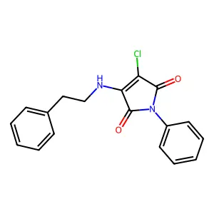 3-chloro-1-phenyl-4-[(2-phenylethyl)amino]-1H-pyrrole-2,5-dione structure