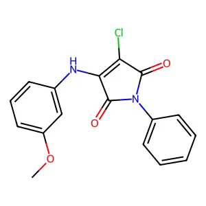 3-chloro-4-(3-methoxyanilino)-1-phenyl-1H-pyrrole-2,5-dione structure