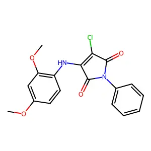 3-chloro-4-(2,4-dimethoxyanilino)-1-phenyl-1H-pyrrole-2,5-dione structure