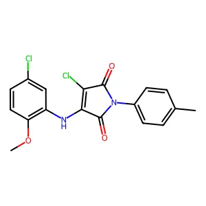 3-chloro-4-(5-chloro-2-methoxyanilino)-1-(4-methylphenyl)-1H-pyrrole-2,5-dione structure