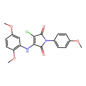 3-chloro-4-(2,5-dimethoxyanilino)-1-(4-methoxyphenyl)-1H-pyrrole-2,5-dione structure
