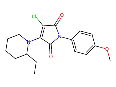 3-chloro-4-(2-ethylpiperidin-1-yl)-1-(4-methoxyphenyl)-1H-pyrrole-2,5-dione structure