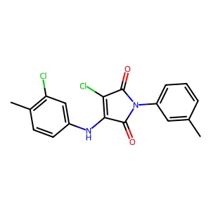3-Chloro-4-(3-chloro-4-methylanilino)-1-(3-methylphenyl)pyrrole-2,5-dione structure