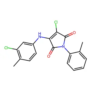 3-chloro-4-(3-chloro-4-methylanilino)-1-(2-methylphenyl)-1H-pyrrole-2,5-dione structure