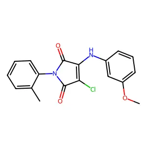3-chloro-4-(3-methoxyanilino)-1-(2-methylphenyl)-1H-pyrrole-2,5-dione structure