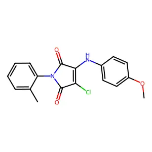 3-chloro-4-(4-methoxyanilino)-1-(2-methylphenyl)-1H-pyrrole-2,5-dione structure