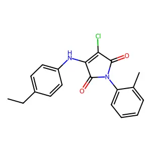 3-chloro-4-(4-ethylanilino)-1-(2-methylphenyl)-1H-pyrrole-2,5-dione structure