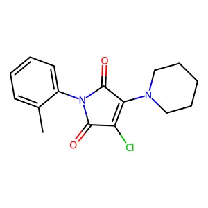 3-Chloro-1-(2-methylphenyl)-4-piperidin-1-ylpyrrole-2,5-dione structure