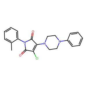 3-chloro-1-(2-methylphenyl)-4-(4-phenylpiperazin-1-yl)-1H-pyrrole-2,5-dione structure