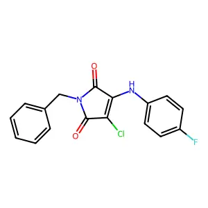 1-benzyl-3-chloro-4-(4-fluoroanilino)-1H-pyrrole-2,5-dione structure