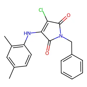 1-benzyl-3-chloro-4-(2,4-dimethylanilino)-1H-pyrrole-2,5-dione structure