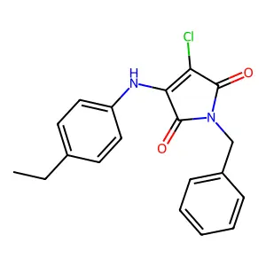 1-benzyl-3-chloro-4-(4-ethylanilino)-1H-pyrrole-2,5-dione structure