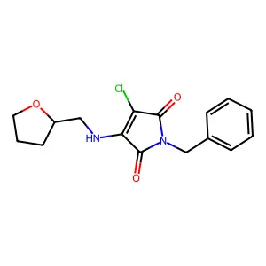 1-Benzyl-3-chloro-4-(oxolan-2-ylmethylamino)pyrrole-2,5-dione structure
