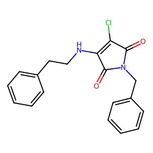 1-benzyl-3-chloro-4-[(2-phenylethyl)amino]-1H-pyrrole-2,5-dione structure