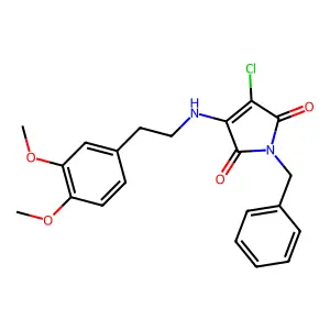 1-Benzyl-3-chloro-4-[2-(3,4-dimethoxyphenyl)ethylamino]pyrrole-2,5-dione structure