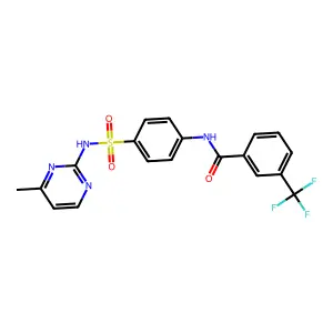 N-(4-(N-(4-methylpyrimidin-2-yl)sulfamoyl)phenyl)-3-(trifluoromethyl)benzamide structure