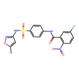 5-chloro-N-(4-(N-(5-methylisoxazol-3-yl)sulfamoyl)phenyl)-2-nitrobenzamide structure