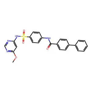 N-(4-(N-(6-methoxypyrimidin-4-yl)sulfamoyl)phenyl)-[1,1'-biphenyl]-4-carboxamide structure