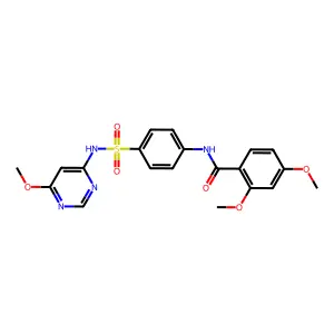 2,4-dimethoxy-N-(4-(N-(6-methoxypyrimidin-4-yl)sulfamoyl)phenyl)benzamide structure