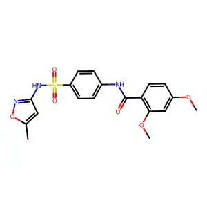 2,4-dimethoxy-N-(4-(N-(5-methylisoxazol-3-yl)sulfamoyl)phenyl)benzamide structure