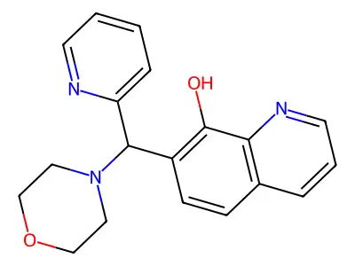 7-[Morpholin-4-yl(pyridin-2-yl)methyl]quinolin-8-ol structure