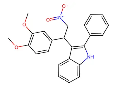 3-[1-(3,4-dimethoxyphenyl)-2-nitroethyl]-2-phenyl-1H-indole structure