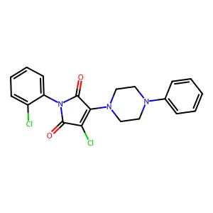 3-chloro-1-(2-chlorophenyl)-4-(4-phenylpiperazin-1-yl)-1H-pyrrole-2,5-dione structure