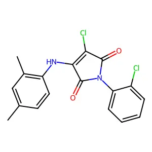 3-chloro-1-(2-chlorophenyl)-4-((2,4-dimethylphenyl)amino)-1H-pyrrole-2,5-dione structure