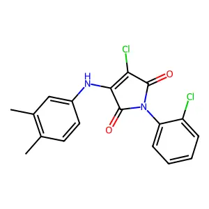 3-chloro-1-(2-chlorophenyl)-4-[(3,4-dimethylphenyl)amino]-1H-pyrrole-2,5-dione structure
