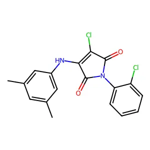 3-chloro-1-(2-chlorophenyl)-4-((3,5-dimethylphenyl)amino)-1H-pyrrole-2,5-dione structure