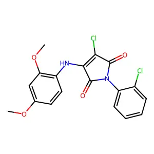 3-chloro-1-(2-chlorophenyl)-4-((2,4-dimethoxyphenyl)amino)-1H-pyrrole-2,5-dione structure